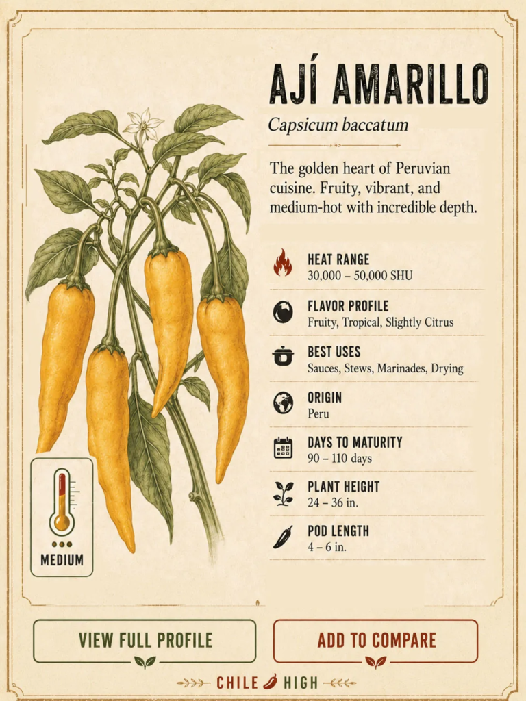Ají amarillo botanical illustration