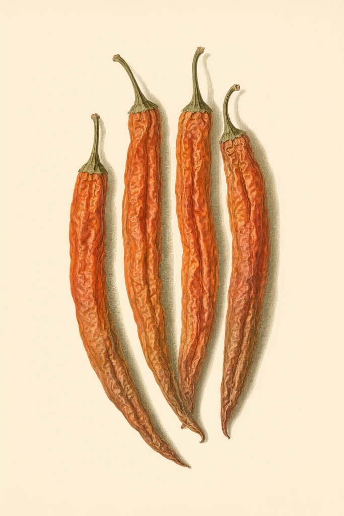 Ají mirasol botanical illustration