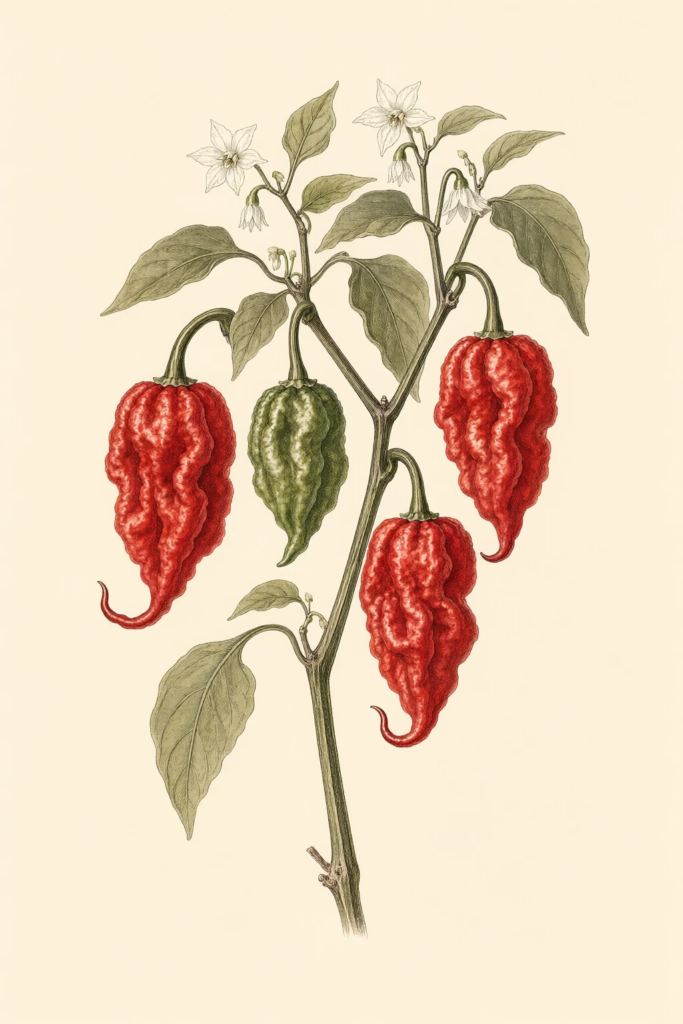 Carolina Reaper botanical illustration
