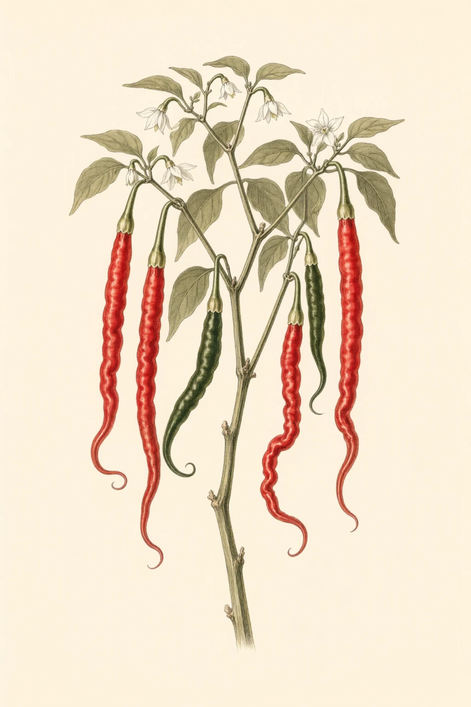 Cayenne botanical illustration