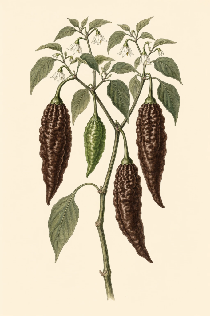 Chocolate Bhutlah botanical illustration