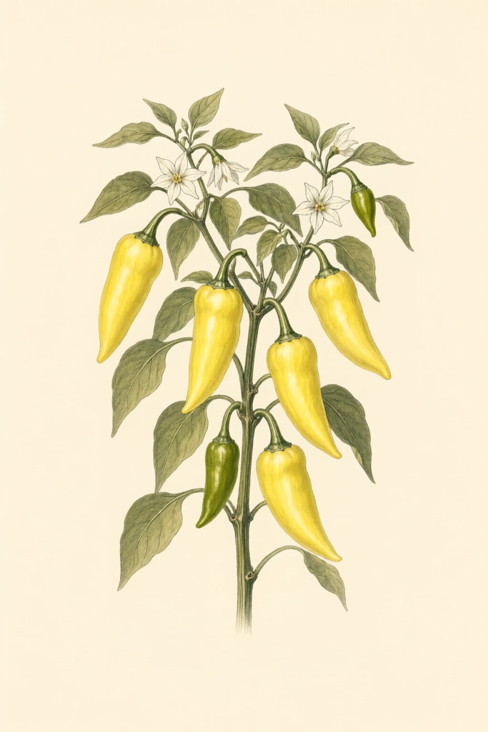 Cornito Giallo F1 botanical illustration