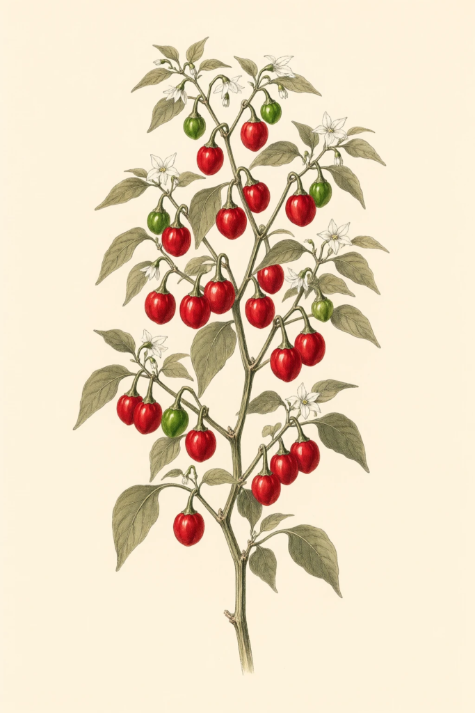 Dalle Khursani botanical illustration