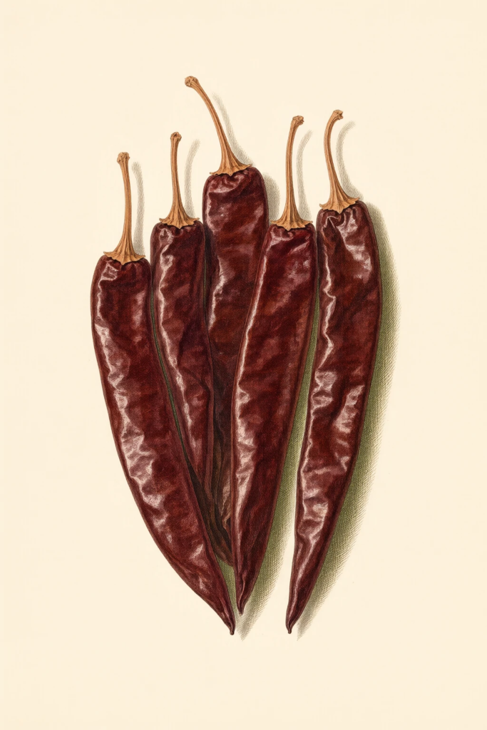 Guajillo botanical illustration