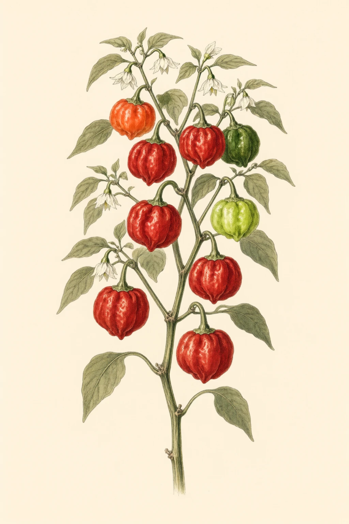Infinity Chilli botanical illustration