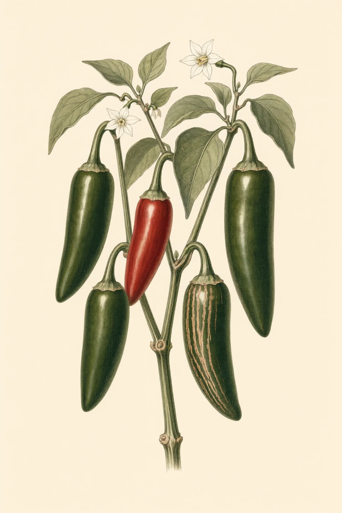 Jalapeño botanical illustration