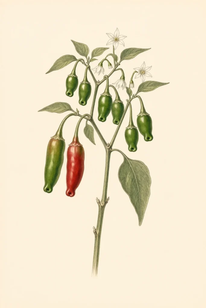 Padrón botanical illustration