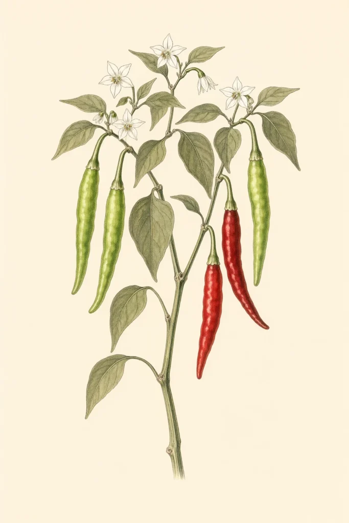 Siling Haba botanical illustration