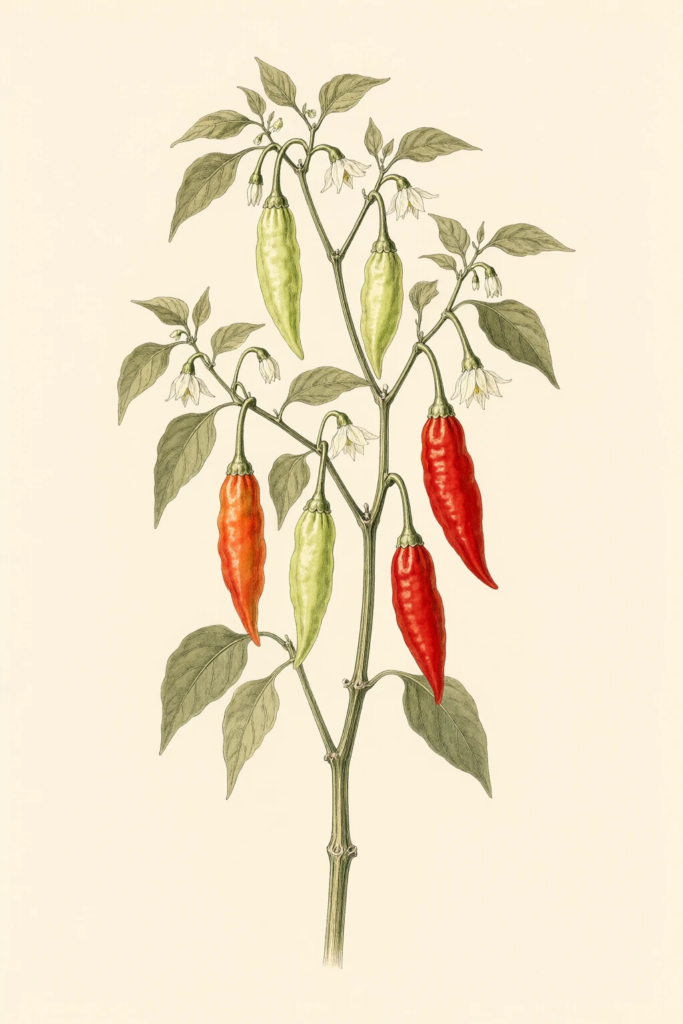 Trinidad Seasoning botanical illustration
