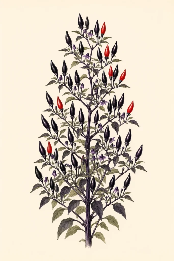 Zimbabwe Black botanical illustration